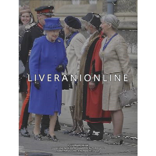 Her Majesty The Queen, accompanied by His Royal Highness The Duke of Edinburgh will attend the Royal Maundy Service at Christ Church Cathedral then onto to a reception at the Deanery and then lunch as guests of Oriel College - ©photoshot/AGENZIA ALDO LIVERANI SAS - ITALY ONLY - REALI INGLESI: La Regina ELISABETTA II, con il marito Filippo Duca di Edimburgo al Royal Service Santo alla Christ Church Cathedral poi su di un ricevimento presso il Decanato e poi pranzo come ospiti di Oriel College