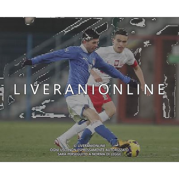 GLIWICE STADION MIEJSKI PRZY ULICY OKRZEI 27.03.2013 PILKA NOZNA 12 TURNIEJ CZTERECH NARODOW POLSKA U20 - WLOCHY U20 NZ MASSIMILIANO BUSELLATO ITA SZYMON DREWNIAK POL FOT MICHAL NOWAK / NEWSPIX.PL GLIWICE 27.03.2013 FOOTBALL 12TH FOUR NATIONS TOURNAMENT POLAND U20 - ITALY U20 MASSIMILIANO BUSELLATO ITA SZYMON DREWNIAK POL MICHAL NOWAK / NEWSPIX.PL --- Newspix.pl AG ALDO LIVERANI S A S ONLY ITALY *** Local Caption *** www.newspix.pl mail us: info@newspix.pl call us: 0048 022 23 22 222 --- Polish Picture Agency by Ringier Axel Springer Poland