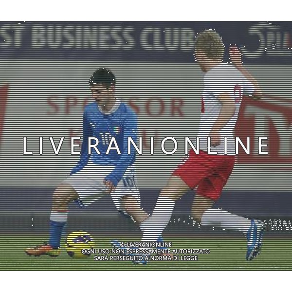 GLIWICE STADION MIEJSKI PRZY ULICY OKRZEI 27.03.2013 PILKA NOZNA 12 TURNIEJ CZTERECH NARODOW POLSKA U20 - WLOCHY U20 NZ MATTEO POLITANO ITA MICHAL KOLODZIEJSKI POL FOT MICHAL NOWAK / NEWSPIX.PL GLIWICE 27.03.2013 FOOTBALL 12TH FOUR NATIONS TOURNAMENT POLAND U20 - ITALY U20 MATTEO POLITANO ITA MICHAL KOLODZIEJSKI POL MICHAL NOWAK / NEWSPIX.PL --- Newspix.pl AG ALDO LIVERANI S A S ONLY ITALY *** Local Caption *** www.newspix.pl mail us: info@newspix.pl call us: 0048 022 23 22 222 --- Polish Picture Agency by Ringier Axel Springer Poland