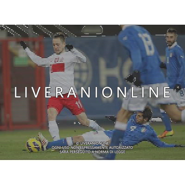 GLIWICE STADION MIEJSKI PRZY ULICY OKRZEI 27.03.2013 PILKA NOZNA 12 TURNIEJ CZTERECH NARODOW POLSKA U20 - WLOCHY U20 NZ PIOTR CEGLARZ POL ANDREA SCHIAVONE ITA FOT MICHAL NOWAK / NEWSPIX.PL GLIWICE 27.03.2013 FOOTBALL 12TH FOUR NATIONS TOURNAMENT POLAND U20 - ITALY U20 PIOTR CEGLARZ POL ANDREA SCHIAVONE ITA MICHAL NOWAK / NEWSPIX.PL --- Newspix.pl AG ALDO LIVERANI S A S ONLY ITALY *** Local Caption *** www.newspix.pl mail us: info@newspix.pl call us: 0048 022 23 22 222 --- Polish Picture Agency by Ringier Axel Springer Poland