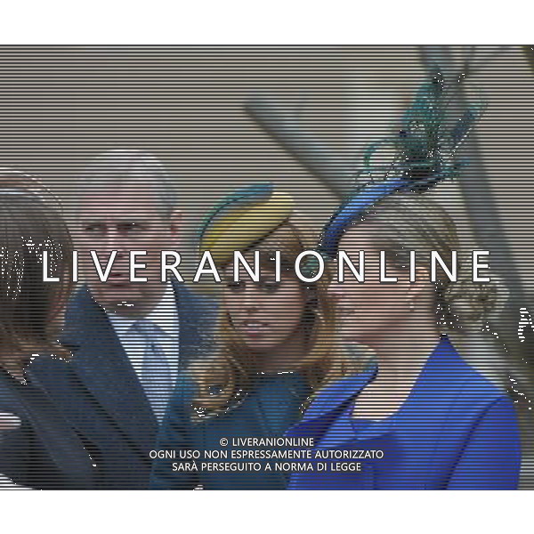 HM the Queen and Duke of Edinburgh are joined byPrincess Beatrice and Princess Eugenie and the Countess of Wessex and Lady Louise Windsor at Easter Day Service Windsor ©photoshot/AGENZIA ALDO LIVERANI SAS - ITALY ONLY - REALI INGLESI: La Regina Elisabetta con il marito Filippo, la principessa Beatrice e Eugenie e la contessa di Wessex e Lady Louise Windsor al servizio nel giorno di Pasqua