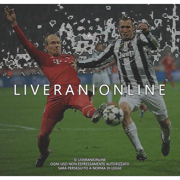 UEFA Champions League 2012/2013 Quarti di Finale Ritorno Monaco di Baviera (Germania) - 02.04.2013 Bayern Monaco-Juventus Nella Foto:robben chiellini /Ph.Vitez-Ag. Aldo Liverani