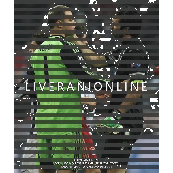 UEFA Champions League 2012/2013 Quarti di Finale Ritorno Monaco di Baviera (Germania) - 02.04.2013 Bayern Monaco-Juventus Nella Foto:buffon neuer /Ph.Vitez-Ag. Aldo Liverani