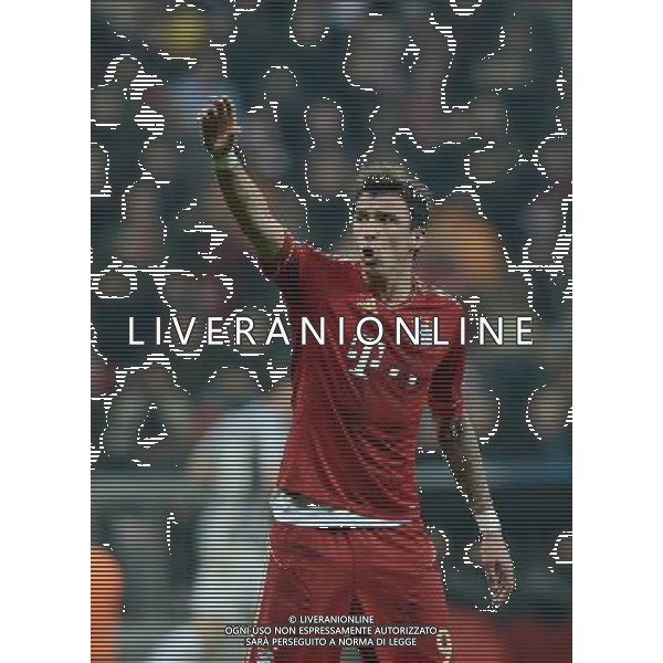 (130403) -- MUNICH, April 3, 2013 () -- Mario Mandzukic of Bayern Munich gestures during the UEFA Champions League quarter-final match against Juventus in Munich, south Germany, April 2, 2013. Bayern Munich won 2-0. (/Ma Ning) ©PHOTOSHOT/AGENZIA ALDO LIVERANI SAS - ITALY ONLY - Bayern Monaco - Juventus UEFA Champions League 2012/2013 Quarti di Finale andata Monaco di Baviera (Germania) - 02.04.2013