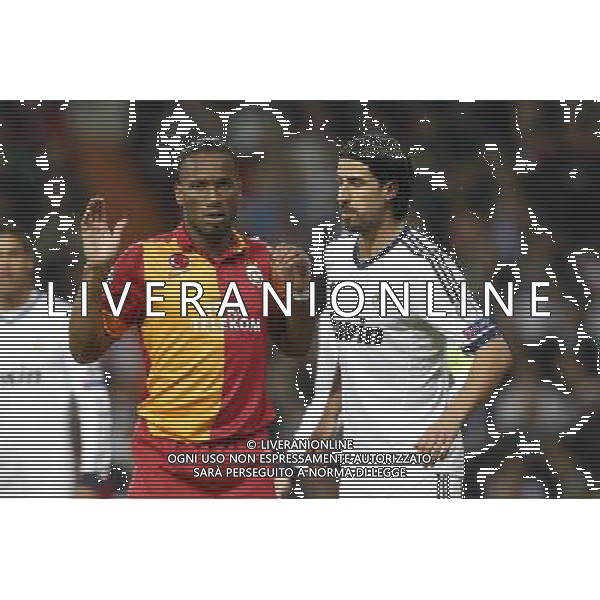 Real Madrid\'s Sami Khedira and Galatasaray\'s Didier Drogba during quarter finals CHampions League match on March 3rd 2013. Photo: Cesar Cebolla / ALFAQUI AG ALDO LIVERANI S A S ONLY ITALY