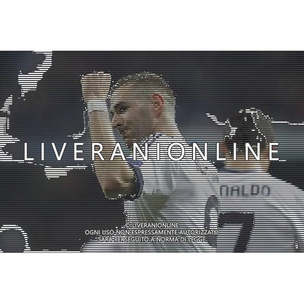 Real Madrid\'s Karim Benzema goal during quarter finals CHampions League match on March 3rd 2013. Photo: Cesar Cebolla / ALFAQUI AG ALDO LIVERANI S A S ONLY ITALY