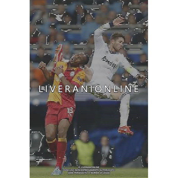 Real Madrid\'s Sergio Ramos and Galatasaray\'s Didier Drogba during quarter finals CHampions League match on March 3rd 2013. Photo: Cesar Cebolla / ALFAQUI AG ALDO LIVERANI S A S ONLY ITALY