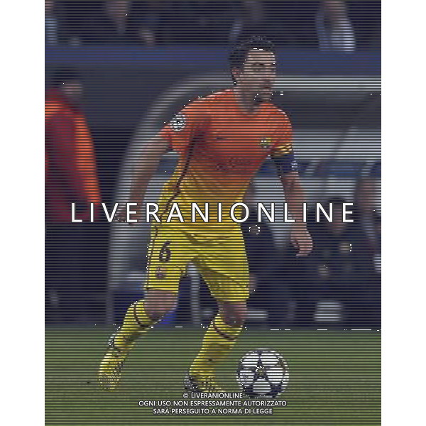 Parc des Princes, Paris Saint Germain v Barcelona (2-2) Champions League Quarter Final 1st Leg 02/04/2013 Xavi Hernandez (Barcelona) Photo: Roger Parker Fotosports International ©PHOTOSHOT/AGENZIA ALDO LIVERANI SAS - ITALY ONLY - EDITORIAL USE ONLY PSG Paris Saint Germain FC - FC Barcellona Gara di andata di UEFA Champions League quarti di finale allo stadio Parc des Princes a Parigi, Francia 2 aprile 2013