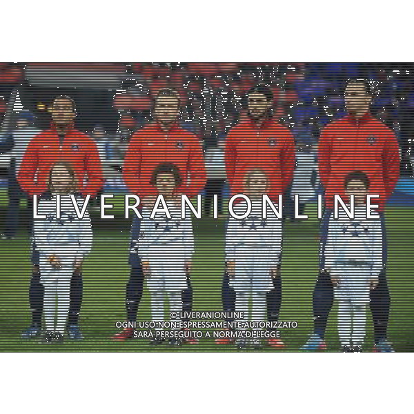 Parc des Princes, Paris St Germain v Barcelona (2-2) Champions League Quarter Final 1st Leg 02/04/2013 Last Man Standing - David Beckham (PSG) the last English player in this year\'s Champions League Photo: Roger Parker Fotosports International ©PHOTOSHOT/AGENZIA ALDO LIVERANI SAS - ITALY ONLY - EDITORIAL USE ONLY PSG Paris Saint Germain FC - FC Barcellona Gara di andata di UEFA Champions League quarti di finale allo stadio Parc des Princes a Parigi, Francia 2 aprile 2013