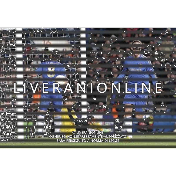 Chelsea\'s Fernando Torres celebrates scoring his sides third goal and his second. Chelsea are beating Rubin Kazan 3:1 Chelsea 04/04/13 Chelsea V Rubin Kazan 04/04/13 Europa League Quarter Final 1st Leg Photo: Richard Washbrooke Fotosports International ©PHOTOSHOT/AGENZIA ALDO LIVERANI SAS - ITALY ONLY - EDITORIAL USE ONLY Chelsea Vs Rubin Kazan Quarti di finale andata Europa League 04 aprile 2013