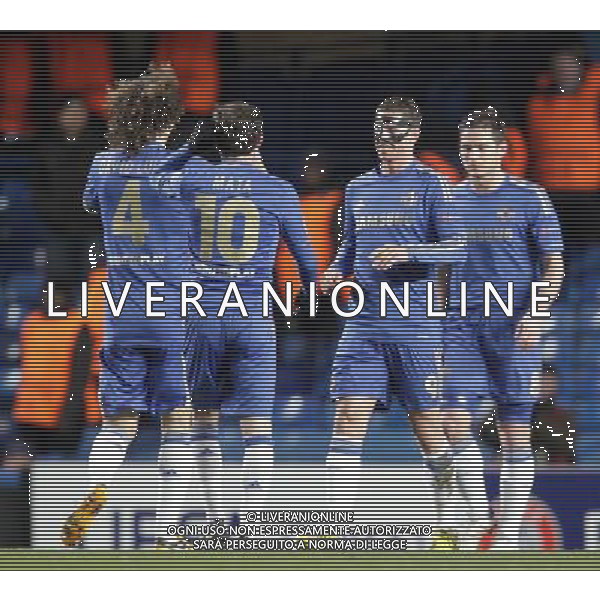 Chelsea\'s Fernando Torres celebrates scoring the opening goal to give Chelsea a 1:0 lead Chelsea 04/04/13 Chelsea V Rubin Kazan 04/04/13 Europa League Quarter Final 1st Leg Photo: Richard Washbrooke Fotosports International ©PHOTOSHOT/AGENZIA ALDO LIVERANI SAS - ITALY ONLY - EDITORIAL USE ONLY Chelsea Vs Rubin Kazan Quarti di finale andata Europa League 04 aprile 2013