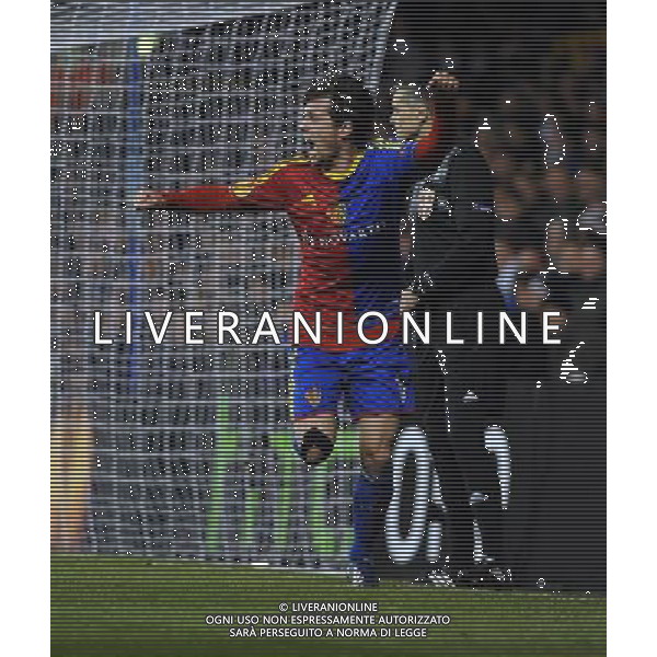 Valentin Stocker Celebrates Scoring 1st goal FC Basel 1893 2012/13 Tottenham Hotspur V FC Basel 04/04/13 UEFA Europa League Photo: Robin Parker Fotosports International ©PHOTOSHOT/AGENZIA ALDO LIVERANI SAS - ITALY ONLY - EDITORIAL USE ONLY Tottenham Hotspur Vs FC Basilea Quarti di finale andata UEFA Europa League 04 aprile 2013