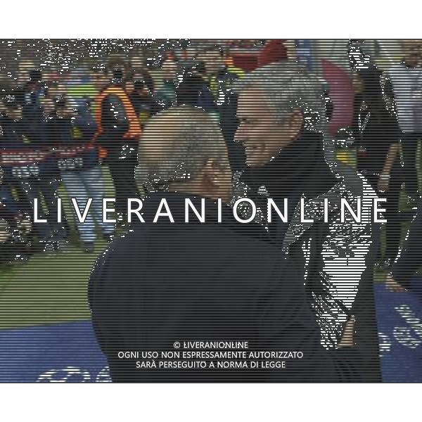 UEFA Champions League Quarter Final second leg match between Galatasaray and Real Madrid at Turk Telekom Arena Stadium on April 9, 2013 in Istanbul, Turkey. Match Scored: Galatasaray 3 - Real Madrid 2 Pictured: Coach Fatih Terim of Galatasaray and Coach Jose Mourinho of Real Madrid. ©photohsot/AGENZIA ALDO LIVERANI SAS - ITALY ONLY - Galatasaray - Real Madrid UEFA Champions League Quarti di Finale di ritorno a Istanbul, in Turchia 9 Aprile 2013