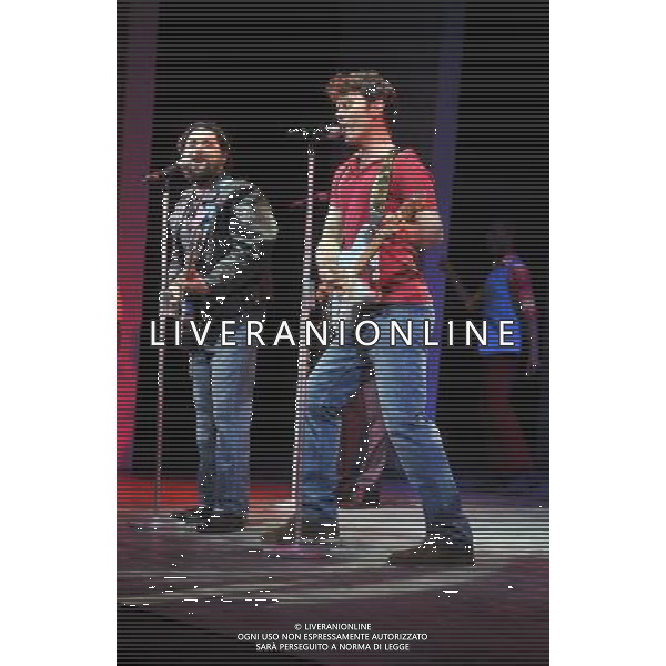 mark pearce and aaron sidwell on stage at the photocall for Carnaby Street new musical at the Hackney Empire from Saturday 6 to Sunday 14 April 2013 prior to a UK tour to June 29. - ©PHOTOSHOT/AGENZIA ALDO LIVERANI SAS - ITALY ONLY - EDITORIAL USE ONLY
