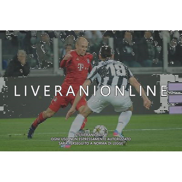 UEFA Champions League - Quarti di finale gara di ritorno Torino 10-04-2013 Juventus - Bayern Monaco nella foto Arjen Robben (Bayern Monaco) e sulla DX Leonardo Bonucci (Juventus) foto Roberto Garavaglia - ag. Aldo Liverani