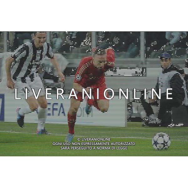 UEFA Champions League - Quarti di finale gara di ritorno Torino 10-04-2013 Juventus - Bayern Monaco nella foto Franck Ribery (Bayern Monaco) e sulla SX Leonardo Bonucci (Juventus) foto Roberto Garavaglia - ag. Aldo Liverani