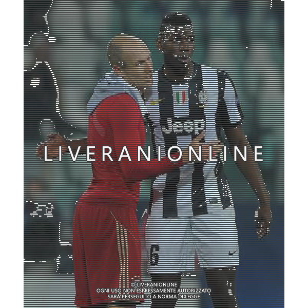 UEFA Champions League 2012/2013 Quarti di Finale Ritorno Torino - 10.04.2013 Juventus-Bayern Monaco Nella Foto:Pogba paul-Robben Arjen /Ph.Vitez-Ag. Aldo Liverani