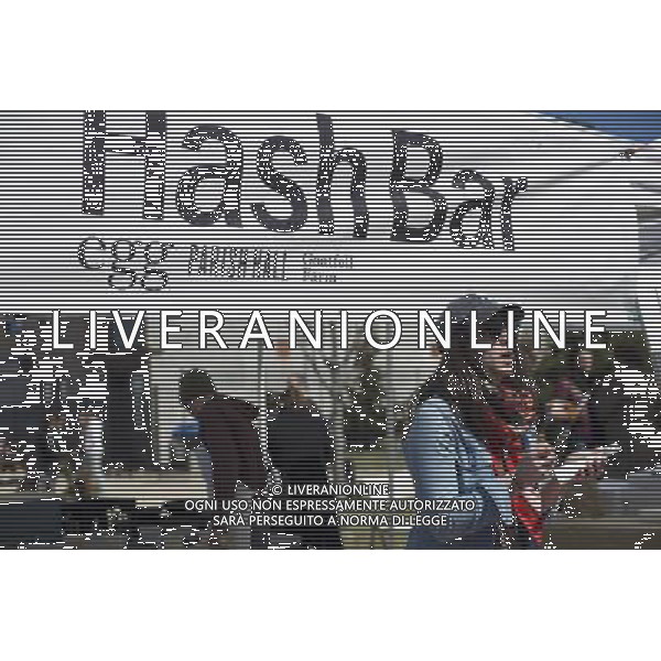 Foodies from around the city flock to opening day at the Smorgasburg in East River State Park in the Williamsburg neighborhood of Brooklyn in New York on Saturday, April 6, 2013. The marketplace features prepared and artisanal foods made in Brooklyn by small entrepreneurs. In the two years the market has been in operation it has provided a venue for numerous chefs and cooks to sell their wares, some of whom have grown into large successful businesses. (å Frances M. Roberts) ©photoshot/AGENZIA ALDO LIVERANI SAS - ITALY ONLY - La vita quotidiana della popolazione di Williamsburg, Brooklyn, New York 6 Aprile 2013.