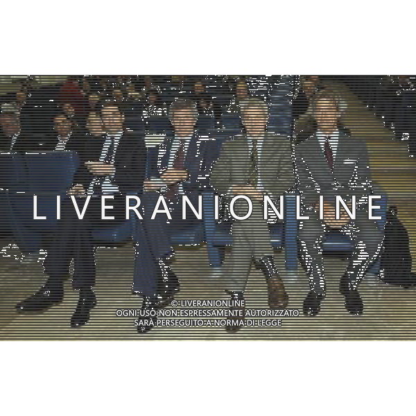 MILANO 16/4/2013 AULA MAGNA DELL\' UNIVERSITA\' BOCCONI VIA GOBBI COMMEMORAZIONE DEL 100esimo ANNIVERSARIO DELLA NASCITA DI PIETRO BARILLA NELLA FOTO GUIDO, LUCA E PAOLO BARILLA ED ANDREA SIRONI FOTO ROMANO/AG ALDO LIVERANI S.A.S. *** Local Caption *** anniversario della nascita di