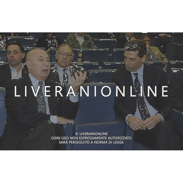 MILANO 16/4/2013 AULA MAGNA DELL\' UNIVERSITA\' BOCCONI VIA GOBBI COMMEMORAZIONE DEL 100esimo ANNIVERSARIO DELLA NASCITA DI PIETRO BARILLA NELLA FOTO PAOLO MIELI ED ANDREA SIRONI FOTO ROMANO/AG ALDO LIVERANI S.A.S. *** Local Caption *** anniversario della nascita di
