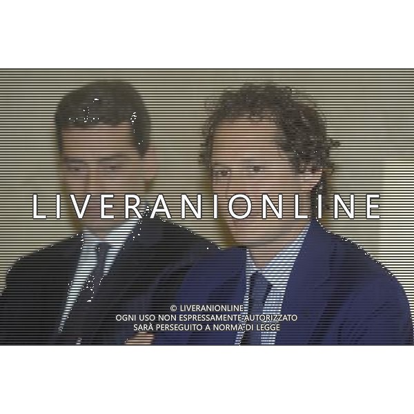 MILANO 19/4/2013 UNIVERSITA\' BOCCONI FIRMA ACCORDO TRA FONDAZIONE AGNELLI ED UNIVERSITA\' BOCCONI NELLA FOTO JOHN ELKANN ED ANDREA SIRONI FOTO ROMANO/AG ALDO LIVERANI 