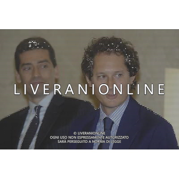 MILANO 19/4/2013 UNIVERSITA\' BOCCONI FIRMA ACCORDO TRA FONDAZIONE AGNELLI ED UNIVERSITA\' BOCCONI NELLA FOTO JOHN ELKANN ED ANDREA SIRONI FOTO ROMANO/AG ALDO LIVERANI 