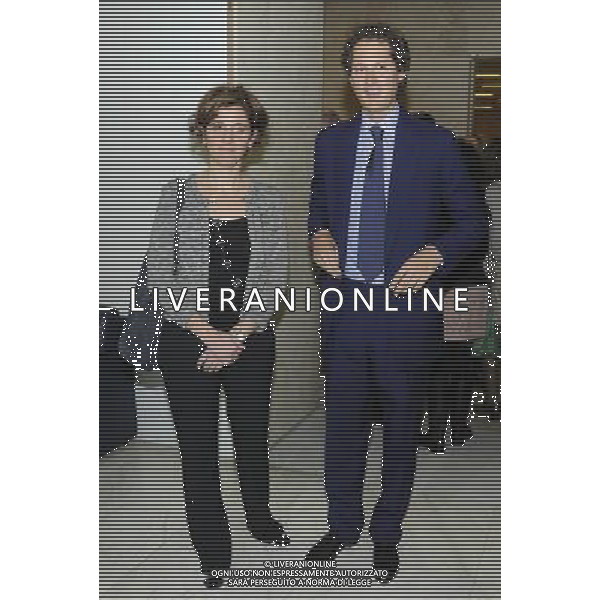 MILANO 19/4/2013 UNIVERSITA\' BOCCONI FIRMA ACCORDO TRA FONDAZIONE AGNELLI ED UNIVERSITA\' BOCCONI NELLA FOTO JOHN ELKANN E CHIARA FUMAGALLI FOTO ROMANO/AG ALDO LIVERANI 