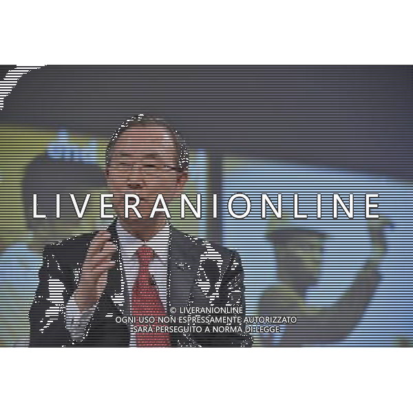 (130419) -- WASHINGTON D.C. April 19, 2013 () -- United Nations Secretary-General Ban Ki-moon speaks in Global Voices on Poverty, a discussion on how to end extreme poverty, during the ongoing Spring Meetings of the International Monetary Fund (IMF) and World Bank, in Washington D.C., April 19, 2013. (/Wang Yiou) ©photoshot/AGENZIA ALDO LIVERANI SAS - ITALY ONLY - Convegno di primavera del FMI Fondo monetario Internazionale (FMI) e la Banca Mondiale, a Washington DC, 19 aprile, 2013.