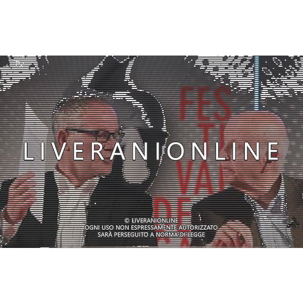 (130418) -- PARIS, April 18, 2013 () -- Gilles Jacob (R), president of the Cannes Film Festival, and Thierry Fremaux, general delegate of the Cannes Festival, attend a press conference to announce the selection of competing films, in Paris, France, April 18, 2013. The 66th Cannes Film Festival will run from May 15 to 26 with 19 films competing for the Palme d\'Or award. (/Gao Jing) (jl) ©Photoshot/Ag. Aldo Liverani s.a.s.-Only Italy-Editorial Use Only
