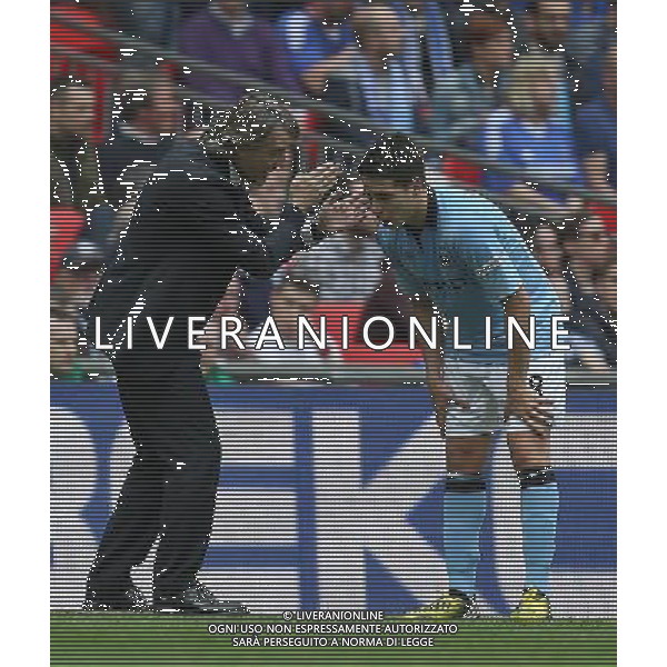 Manchester City\'s Manager Roberto Mancini still has to give advices to Manchester City\'s Samir Nasri after his goal during the Semifinal of the 2013 FA Cup between Manchester City and Chelsea FC at the Wembley Stadium in London ; Referee: Christopher Foy; on 14/04/2013. Picture by Marcello Pozzetti , ©IPS Photo Agency.Thatched Cottage - Wretham - Thetford .Norfolk IP24 1RH - .TEL 01953 499403. -Personal mobile: 07973 308 835 . AG ALDO LIVERANI S A S ONLY ITALY