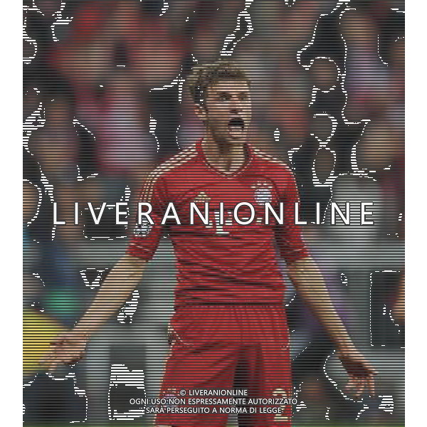 firo Fu§ball,Fussball, 23.04.2013 Uefa Champions League, Saison 2012/2013 Halbfinale, Hinspiel, FC Bayern MŸnchen, Muenchen, FCB, - FC Barcelona, 4 : 0, Jubel, jubeln, Gestik, Thomas MŸller, Mueller, Bayern, $worldrightsEs gelten unsere AGB, einsehbar auf www.firosportphoto.de copyright by firo sportphoto: Coesfelder Str.207 48249 DŸlmen www.firosportphoto.de mail@firosportphoto.de (V o l k s b a n k B o c h u m - W i t t e n ) BLZ.: 430 601 29 Kt. Nr.: 341 117 100 Tel:Ê 02594 - 9916004 Fax:Ê02594 - 9916005 AG ALDO LIVERANI S A S ONLY ITALY