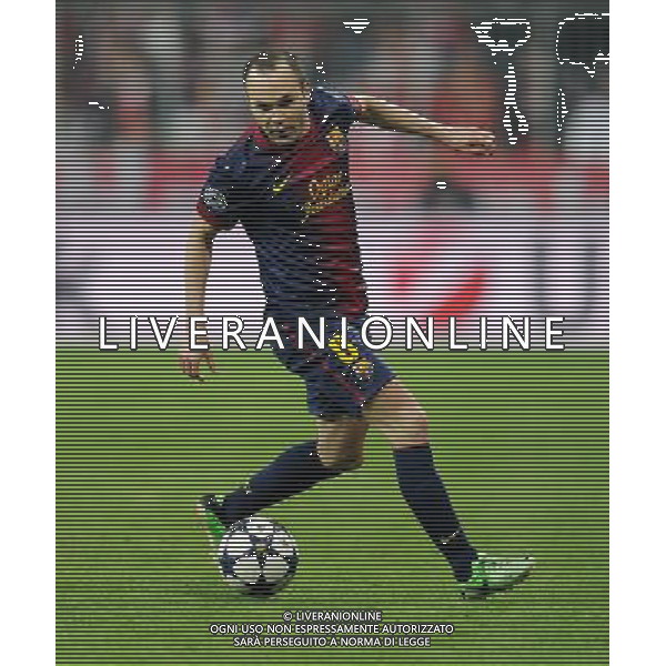firo Fu§ball,Fussball, 23.04.2013 Uefa Champions League, Saison 2012/2013 Halbfinale, Hinspiel, FC Bayern MŸnchen, Muenchen, FCB, - FC Barcelona, 4 : 0, Einzelaktion, Andres Iniesta, FC Barcelona, $worldrightsEs gelten unsere AGB, einsehbar auf www.firosportphoto.de copyright by firo sportphoto: Coesfelder Str.207 48249 DŸlmen www.firosportphoto.de mail@firosportphoto.de (V o l k s b a n k B o c h u m - W i t t e n ) BLZ.: 430 601 29 Kt. Nr.: 341 117 100 Tel:Ê 02594 - 9916004 Fax:Ê02594 - 9916005 AG ALDO LIVERANI S A S ONLY ITALY