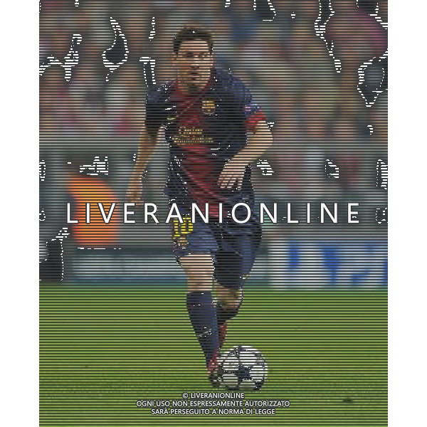 firo Fu§ball,Fussball, 23.04.2013 Uefa Champions League, Saison 2012/2013 Halbfinale, Hinspiel, FC Bayern MŸnchen, Muenchen, FCB, - FC Barcelona, 4 : 0, Einzelaktion, Lionel Messi, FC Barcelona, $worldrightsEs gelten unsere AGB, einsehbar auf www.firosportphoto.de copyright by firo sportphoto: Coesfelder Str.207 48249 DŸlmen www.firosportphoto.de mail@firosportphoto.de (V o l k s b a n k B o c h u m - W i t t e n ) BLZ.: 430 601 29 Kt. Nr.: 341 117 100 Tel:Ê 02594 - 9916004 Fax:Ê02594 - 9916005 AG ALDO LIVERANI S A S ONLY ITALY