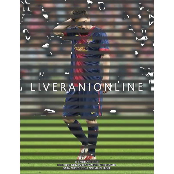 firo Fu§ball,Fussball, 23.04.2013 Uefa Champions League, Saison 2012/2013 Halbfinale, Hinspiel, FC Bayern MŸnchen, Muenchen, FCB, - FC Barcelona, 4 : 0, ganze Figur, Gestik, Lionel Messi, FC Barcelona, EnttŠuschung, Enttaeuschung, Gestik, $worldrightsEs gelten unsere AGB, einsehbar auf www.firosportphoto.de copyright by firo sportphoto: Coesfelder Str.207 48249 DŸlmen www.firosportphoto.de mail@firosportphoto.de (V o l k s b a n k B o c h u m - W i t t e n ) BLZ.: 430 601 29 Kt. Nr.: 341 117 100 Tel:Ê 02594 - 9916004 Fax:Ê02594 - 9916005 AG ALDO LIVERANI S A S ONLY ITALY
