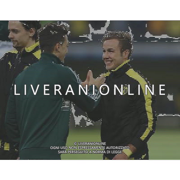firo FuÃŸball,Fussball, 24.04.2013 Champions League Halbfinale Saison 2012/2013 BVB Borussia Dortmund - Real Madrid mario GÃ¶tze mit mesut Ã¶zil $worldrightsEs gelten unsere AGB, einsehbar auf www.firosportphoto.de copyright by firo sportphoto: Coesfelder StraÃŸe 207 48249 DÃ¼lmen Duelmen www.firosportphoto.de mail@firosportphoto.de (V o l k s b a n k B o c h u m - W i t t e n ) BLZ.: 430 601 29 Kt. Nr.: 341 117 100 Tel:Â  0209 - 9304402 Fax:Â  0209 - 9304443 AG ALDO LIVERANI S A S ONLY ITALY