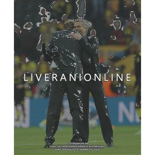 firo : Fu§ball,Fussball, 24.04.2013 CL, Champions League, Saison 2012/2013 Halbfinale,Semifinal,Hinspiel, BVB, Borussia Dortmund - Real Madrid 4:1 Trainer Jose MOURINHO, Real, rechts mit Trainer JŸrgen KLOPP, vor dem Spiel $worldrightsEs gelten unsere AGB, einsehbar auf www.firosportphoto.de, copyright by firo sportphoto: Coesfelder Str. 207 D-48249 DŸlmen www.firosportphoto.de mail@firosportphoto.de (V o l k s b a n k B o c h u m - W i t t e n ) BLZ.: 430 601 29 Kt. Nr.: 341 117 100 Tel:Ê +49-2594-9916004 Fax:Ê+49-2594-9916005 AG ALDO LIVERANI S A S ONLY ITALY