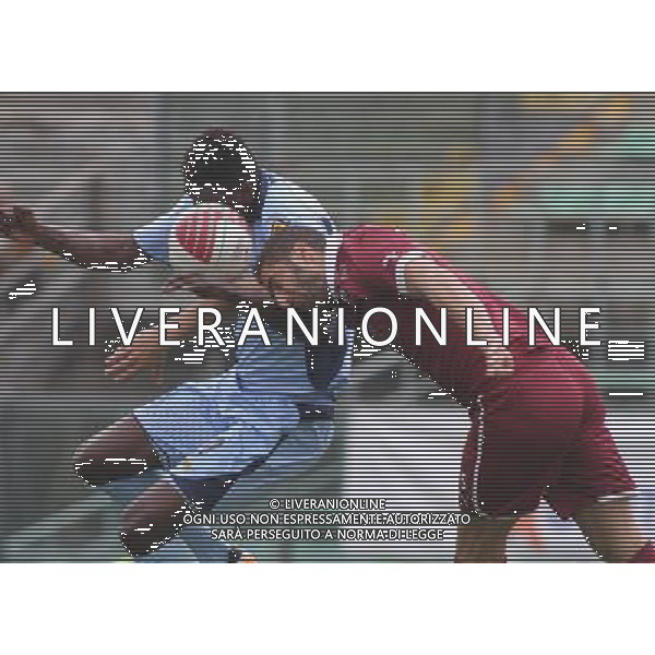 BERGAMO 30 APRILE 2013 , NELLA FOTO karamoco cisse vs rocco d\'aiello ,ph.moro/ALDO LIVERANI ALBINOLEFFE - TRAPANI CAMPIONATO LEGA PRO 28/04/2013 ©/AGENZIA ALDO LIVERANI SAS