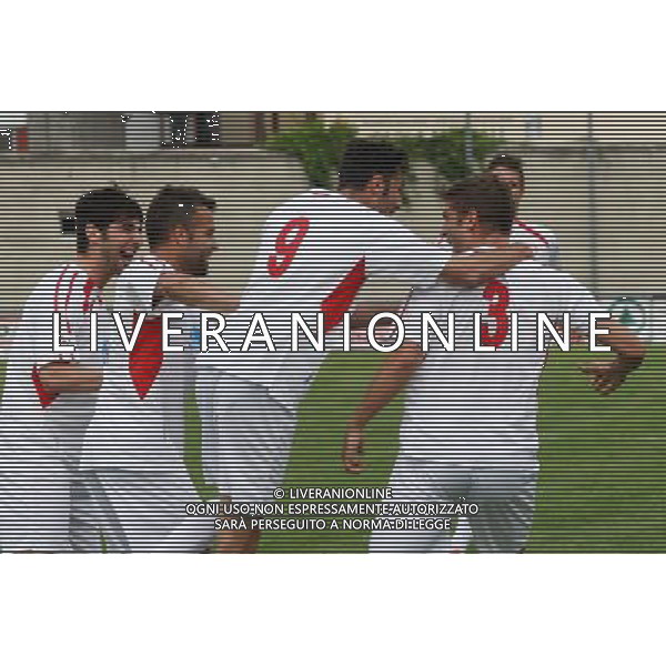 BOLZANO 28-04-2013 CAMPIONATO DIVISION LEGA PRO 2012-2013 SUDTIROL-LECCE NELLA FOTO:ESULTANZA DI ALESSANDRO BASSOLI FOTO PAOLA GARBUIO/AG.ALDO LIVERANI