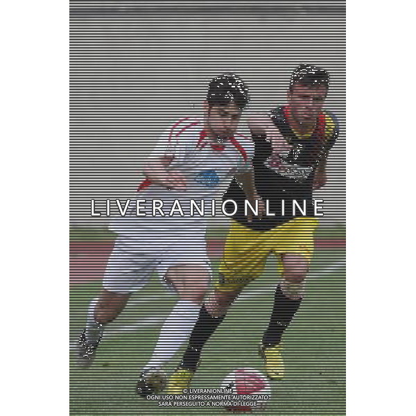 BOLZANO 28-04-2013 CAMPIONATO DIVISION LEGA PRO 2012-2013 SUDTIROL-LECCE NELLA FOTO:GIANLUCA TURCHETTA E LEDIAN MEMUSHAJ FOTO PAOLA GARBUIO/AG.ALDO LIVERANI