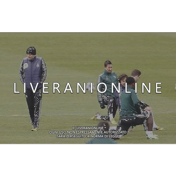 Madrid (29/04/2013).- UEFA Champion League. Entrenamiento del Real Madrid en la Ciuda Deportiva de Valdebebas. Jose Mourinho, Angel Di Maria. Photo: Alex Cid-Fuentes / ALFAQUI AG ALDO LIVERANI S A S ONLY ITALY