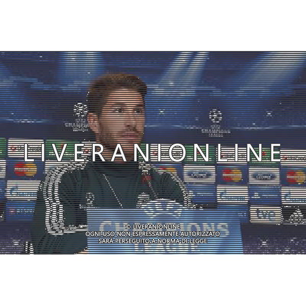 Madrid (29/04/2013).- UEFA Champion League. Rueda de prensa ofrecida por Sergio Ramos en la Ciudad Deportiva de Valdebebas. Photo: Alex Cid-Fuentes / ALFAQUI AG ALDO LIVERANI S A S ONLY ITALY
