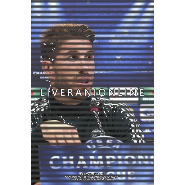 Madrid (29/04/2013).- UEFA Champion League. Rueda de prensa ofrecida por Sergio Ramos en la Ciudad Deportiva de Valdebebas. Photo: Alex Cid-Fuentes / ALFAQUI AG ALDO LIVERANI S A S ONLY ITALY