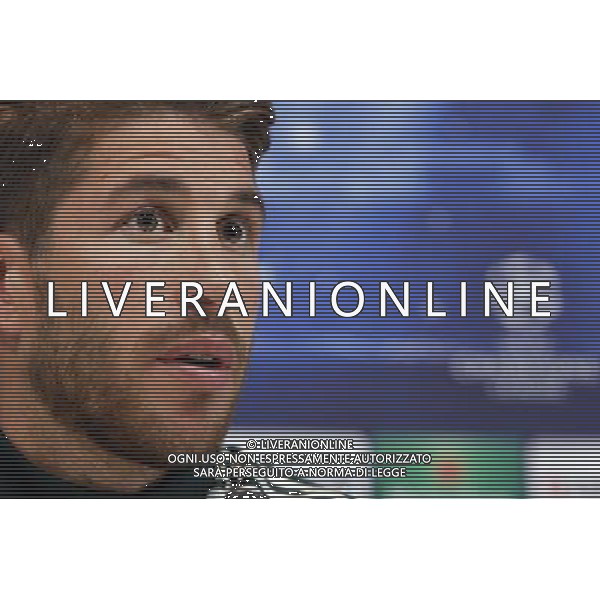 Madrid (29/04/2013).- UEFA Champion League. Rueda de prensa ofrecida por Sergio Ramos en la Ciudad Deportiva de Valdebebas. Photo: Alex Cid-Fuentes / ALFAQUI AG ALDO LIVERANI S A S ONLY ITALY