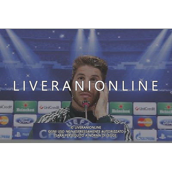 Madrid (29/04/2013).- UEFA Champion League. Rueda de prensa ofrecida por Sergio Ramos en la Ciudad Deportiva de Valdebebas. Photo: Alex Cid-Fuentes / ALFAQUI AG ALDO LIVERANI S A S ONLY ITALY