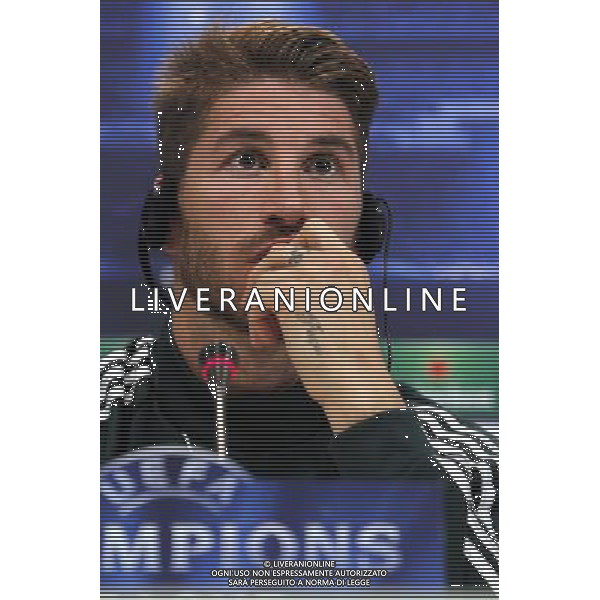Madrid (29/04/2013).- UEFA Champion League. Rueda de prensa ofrecida por Sergio Ramos en la Ciudad Deportiva de Valdebebas. Photo: Alex Cid-Fuentes / ALFAQUI AG ALDO LIVERANI S A S ONLY ITALY