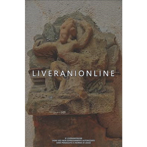 (130429) -- MY SON (VIETNAM), April 29, 2013 () -- A piece of stonework exhibited in the relics of My Son Sanctuary is seen in central Vietnam, on April 29, 2013. Between the 4th and 13th centuries, a unique culture which owed its spiritual origins to Indian Hinduism developed on the coast of contemporary Vietnam. It was graphically illustrated by the remains of a series of impressive tower-temples located in My Son that was the religious and political capital of the Champa Kingdom for most of its existence. My Son Sanctuary was inscripted in UNESCO\'s World Cultural Heritage list in 1999. (/Zhang Jianhua) (lr) Â©Photoshot/Ag. Aldo Liverani s.a.s.-Only Italy-Editorial Use Only