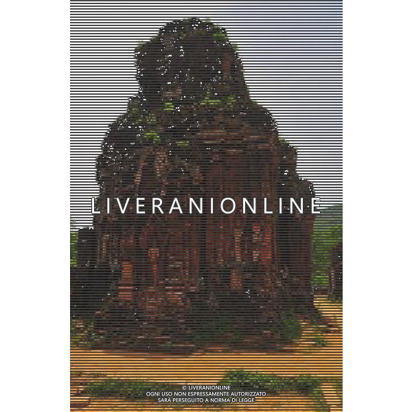 (130429) -- MY SON (VIETNAM), April 29, 2013 () -- Relics of My Son Sanctuary is seen in central Vietnam, on April 29, 2013. Between the 4th and 13th centuries, a unique culture which owed its spiritual origins to Indian Hinduism developed on the coast of contemporary Vietnam. It was graphically illustrated by the remains of a series of impressive tower-temples located in My Son that was the religious and political capital of the Champa Kingdom for most of its existence. My Son Sanctuary was inscripted in UNESCO\'s World Cultural Heritage list in 1999. (/Zhang Jianhua) (lr) Â©Photoshot/Ag. Aldo Liverani s.a.s.-Only Italy-Editorial Use Only