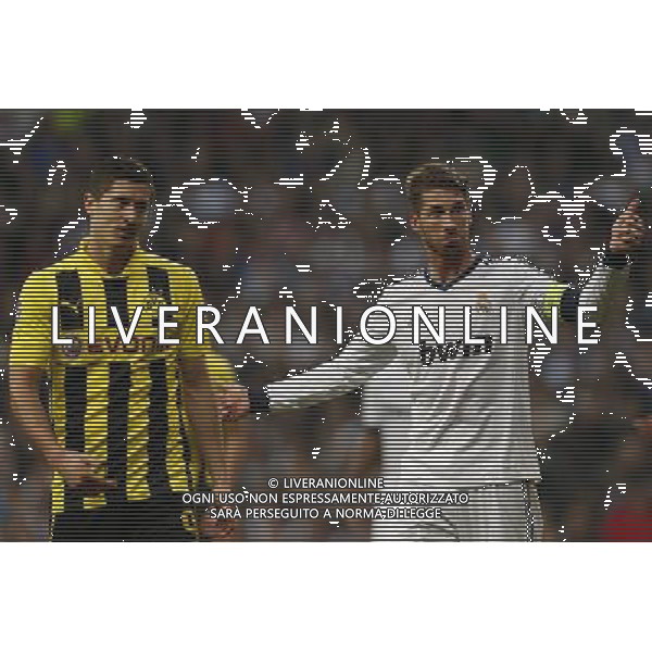 Real Madrid\'s Sergio Ramos and Borussia Dortmund\'s Lewandowsky during Champions League match on april 30th 2013. Photo: Cesar Cebolla / ALFAQUI AG ALDO LIVERANI S A S ONLY ITALY