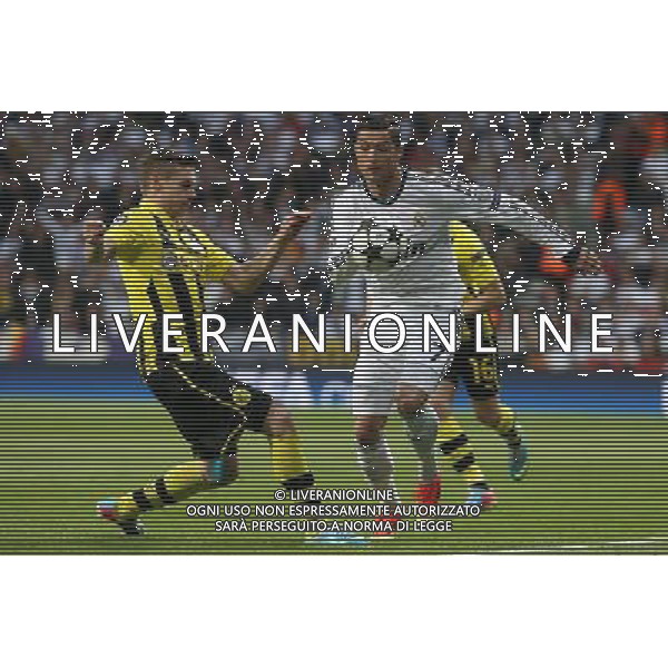 Real Madrid\'s Cristiano Ronaldo and Borussia Dortmund\'s Blaszcykowsky during Champions League match on april 30th 2013. Photo: Alex Cid-Fuentes / ALFAQUI AG ALDO LIVERANI S A S ONLY ITALY