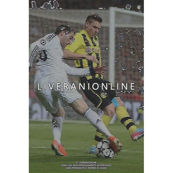 Real Madrid\'s Gonzalo Higuain and Borussia Dortmund\'s during Champions League match on april 30th 2013. Photo: Alex Cid-Fuentes / ALFAQUI AG ALDO LIVERANI S A S ONLY ITALY